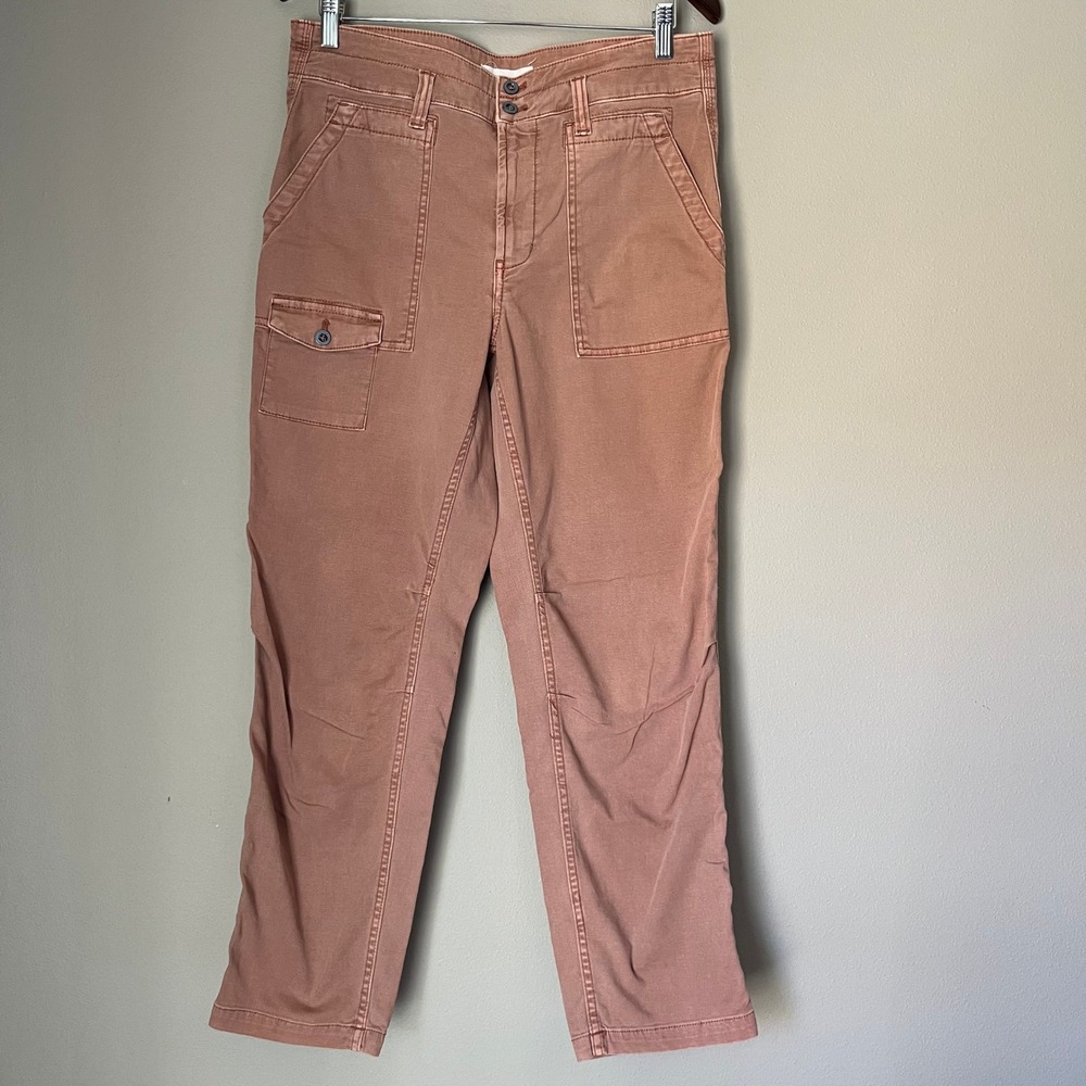 ANTHROPOLOGIE The Wanderer Utility Cargo Pants Straight Leg Size 30 Petal Pink‎ - Picture 2 of 6